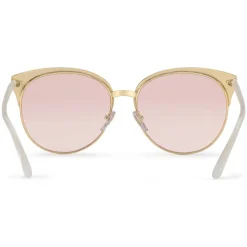 Gucci Eyewear Sunglasses & Eyewear-Gucci - Specialized Fit Round Frame Metal Sunglasses - Light Pink - - Avvenice