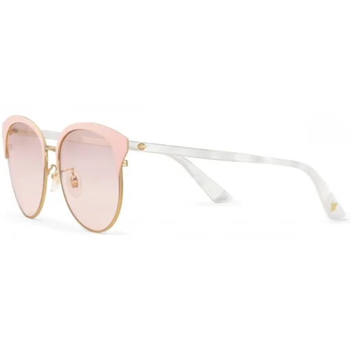 Gucci Eyewear Sunglasses & Eyewear-Gucci - Specialized Fit Round Frame Metal Sunglasses - Light Pink - - Avvenice