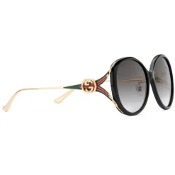 Gucci Eyewear Sunglasses & Eyewear-Gucci - Specialized Fit Round-Frame Injected Sunglasses - Black - - Avvenice