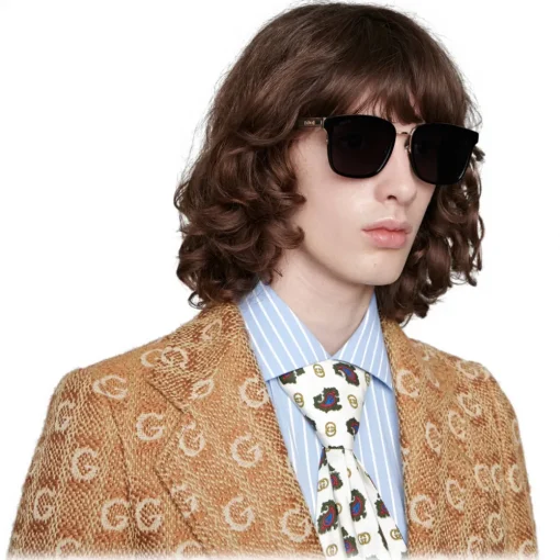 Gucci Eyewear Sunglasses & Eyewear-Gucci - Specialized Fit Square Acetate Sunglasses - Black - - Avvenice