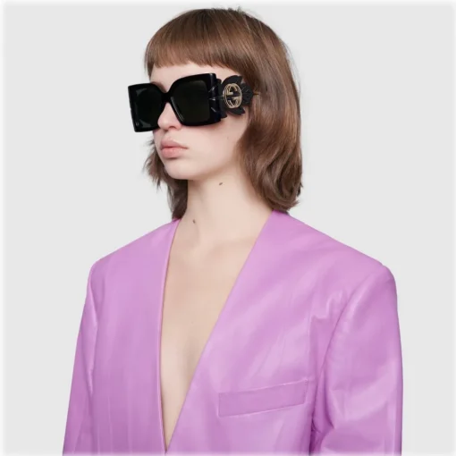 Gucci Eyewear Sunglasses & Eyewear-Gucci - Square Acetate Sunglasses - Black - - Avvenice
