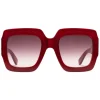 Gucci Eyewear Sunglasses & Eyewear-Gucci - Square Acetate Sunglasses - Red - - Avvenice