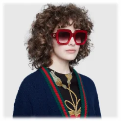Gucci Eyewear Sunglasses & Eyewear-Gucci - Square Acetate Sunglasses - Red - - Avvenice