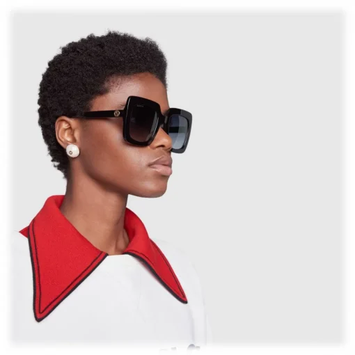 Gucci Eyewear Sunglasses & Eyewear-Gucci - Square Acetate Sunglasses - Black Acetate - - Avvenice