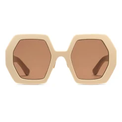 Gucci Eyewear Sunglasses & Eyewear-Gucci - Square Acetate Sunglasses - Ivory Brown - - Avvenice