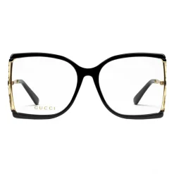 Gucci Eyewear Sunglasses & Eyewear-Gucci - Square Frame Acetate and Metal Sunglasses - Black Gold - - Avvenice