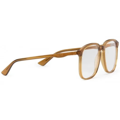 Gucci Eyewear Sunglasses & Eyewear-Gucci - Square Frame Acetate Glasses - Transparent Amber Acetate - - Avvenice
