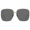 Gucci Eyewear Sunglasses & Eyewear-Gucci - Square Frame Rimless Sunglasses - Gold Grey - - Avvenice