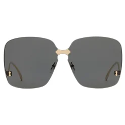 Gucci Eyewear Sunglasses & Eyewear-Gucci - Square Frame Rimless Sunglasses - Gold Grey - - Avvenice