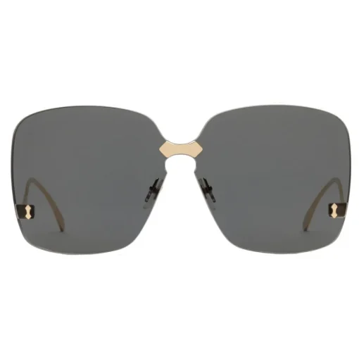 Gucci Eyewear Sunglasses & Eyewear-Gucci - Square Frame Rimless Sunglasses - Gold Grey - - Avvenice