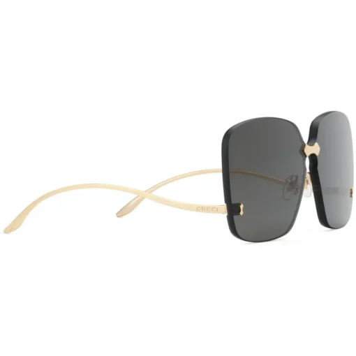 Gucci Eyewear Sunglasses & Eyewear-Gucci - Square Frame Rimless Sunglasses - Gold Grey - - Avvenice