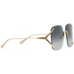 Gucci Eyewear Sunglasses & Eyewear-Gucci - Square Metal Sunglasses - Grey - - Avvenice