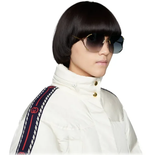 Gucci Eyewear Sunglasses & Eyewear-Gucci - Square Metal Sunglasses - Grey - - Avvenice
