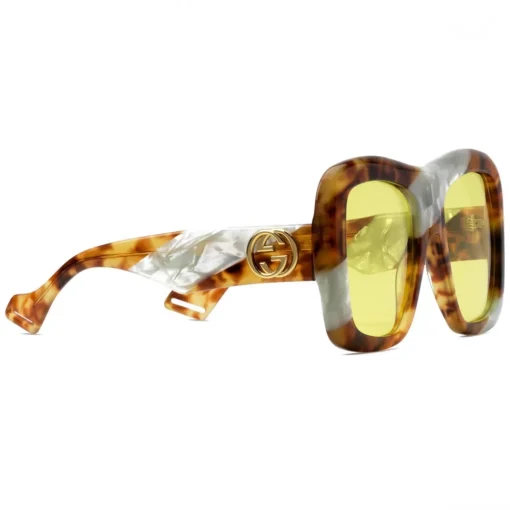 Gucci Eyewear Sunglasses & Eyewear-Gucci - Square Oversize Frame Acetate Sunglasses - Tortoiseshell and White Mother of Pearl - - Avvenice
