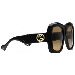 Gucci Eyewear Sunglasses & Eyewear-Gucci - Square Oversize Sunglasses - Glossy Black - - Avvenice