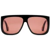 Gucci Eyewear Sunglasses & Eyewear-Gucci - Square Sunglasses with Side Protections - Glossy Black Acetate - - Avvenice