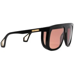 Gucci Eyewear Sunglasses & Eyewear-Gucci - Square Sunglasses with Side Protections - Glossy Black Acetate - - Avvenice