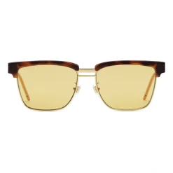 Gucci Eyewear Sunglasses & Eyewear-Gucci - Squared Metal and Acetate Sunglasses - Tortoise - - Avvenice