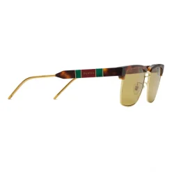 Gucci Eyewear Sunglasses & Eyewear-Gucci - Squared Metal and Acetate Sunglasses - Tortoise - - Avvenice