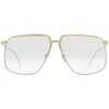 Gucci Eyewear Sunglasses & Eyewear-Gucci - Square-Frame Metal Glasses - Silver with Gold Detail - - Avvenice