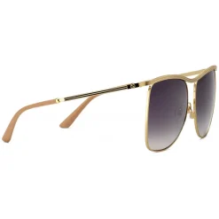 Gucci Eyewear Sunglasses & Eyewear-Gucci - Square-Frame Sunglasses - Gold Grey - - Avvenice