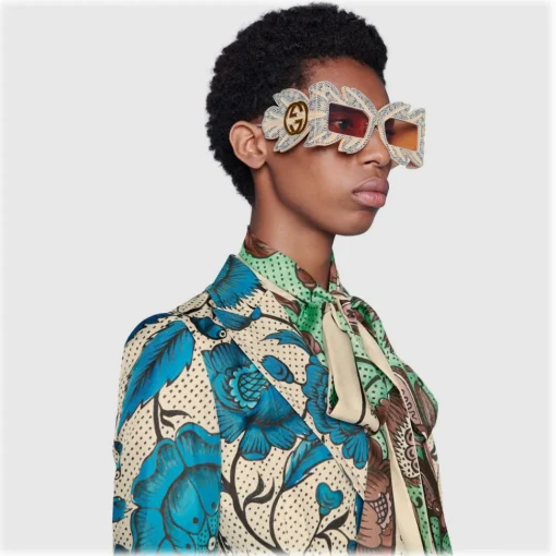 Gucci Eyewear Sunglasses & Eyewear-Gucci - Sunglasses with Mask with Swarovski Crystals Limited Edition - Rétro Details - - Avvenice