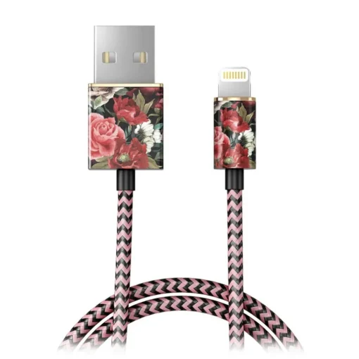 iDeal of Sweden Accessories-- Fashion Cable - Antique Roses - iPhone - Apple - Lightning MFI Certified by Apple - New Fashion Collection - Avvenice