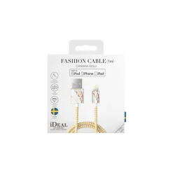 iDeal of Sweden Accessories-- Fashion Cable - Carrara Gold - iPhone - Apple - Lightning MFI Certified by Apple - New Fashion Collection - Avvenice