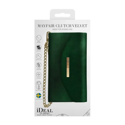 iDeal of Sweden Case-- Mayfair Clutch Velvet Cover - Green - iPhone XR - iPhone Case - New Fashion Collection - Avvenice