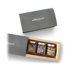 Il Bottaccio Preserved Foods-- Extra Virgin Olive Tris Olive Gift Box - Tuscan Extra Virgin Olive Oil - Gift Ideas - Italian - High Quality - Avvenice