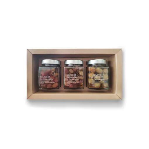 Il Bottaccio Preserved Foods-- Extra Virgin Olive Tris Olive Gift Box - Tuscan Extra Virgin Olive Oil - Gift Ideas - Italian - High Quality - Avvenice