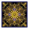 Ilian Rachov Scarves-- Black and Gold Rosone Silk Scarf - Baroque - Silk Foulard - Luxury High Quality - Avvenice