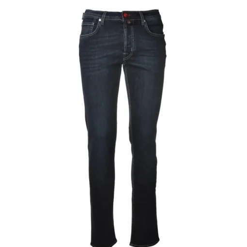 Jacob Coh\u00ebn Trousers-Jacob Cohën - 5 Pockets Jeans Slim Fit - Dark Denim - Trousers - Made in Italy - Luxury Exclusive Collection - Avvenice