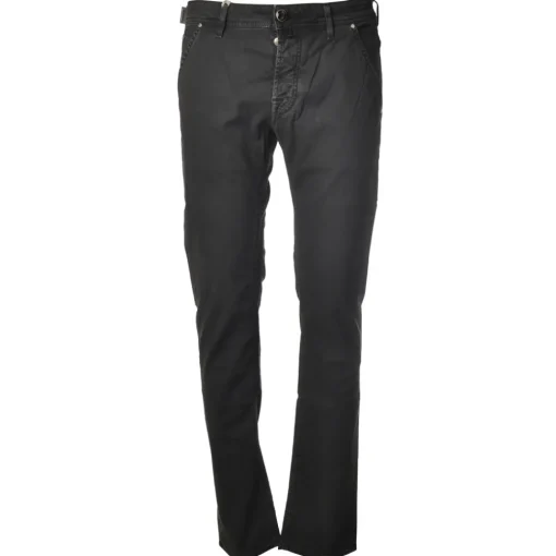 Jacob Coh\u00ebn Trousers-Jacob Cohën - Chinos trousers Slim Fit - Black - Trousers - Made in Italy - Luxury Exclusive Collection - Avvenice