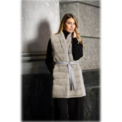Jade Montenapoleone Jackets-- Barbara Cashmere Vest with Mink - Fur Coat - Luxury Exclusive Collection - Avvenice