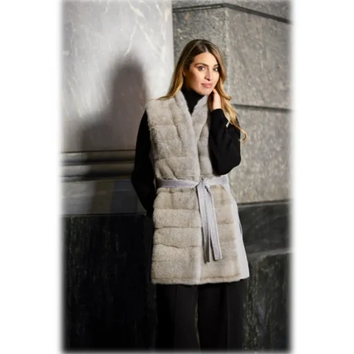 Jade Montenapoleone Jackets-- Barbara Cashmere Vest with Mink - Fur Coat - Luxury Exclusive Collection - Avvenice