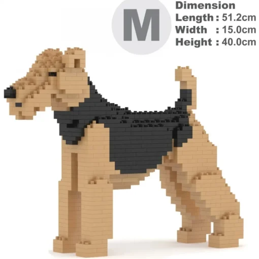 Jekca Games-- Airedale Terrier 01 - Big - Lego - Sculpture - Construction - 4D - Brick Animals - Toys - Avvenice