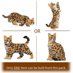 Jekca Games-- Bengal Cat 4-in-1 Pack 01S-M01 - Lego - Sculpture - Construction - 4D - Brick Animals - Toys - Avvenice