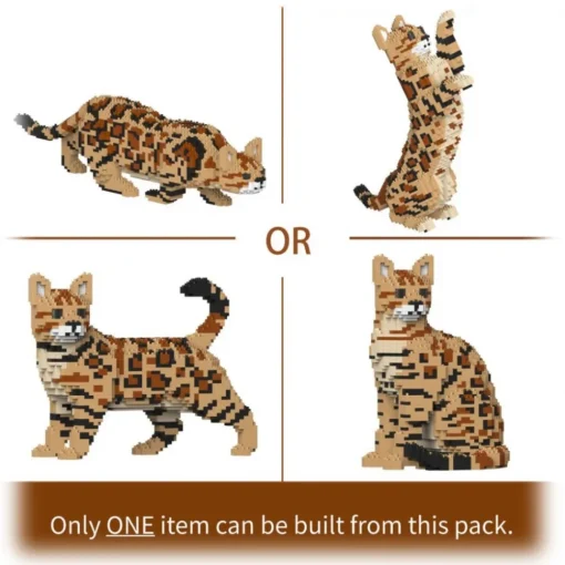 Jekca Games-- Bengal Cat 4-in-1 Pack 01S-M01 - Lego - Sculpture - Construction - 4D - Brick Animals - Toys - Avvenice