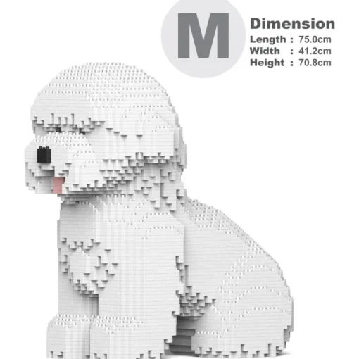 Jekca Games-- Bichon Frise 03 - Big - Lego - Sculpture - Construction - 4D - Brick Animals - Toys - Avvenice