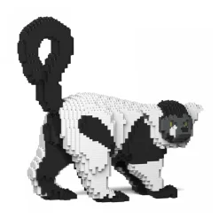 Jekca Games-- Black and White Lemur 01S - Lego - Sculpture - Construction - 4D - Brick Animals - Toys - Avvenice