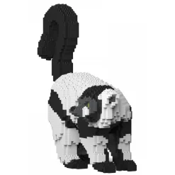 Jekca Games-- Black and White Lemur 01S - Lego - Sculpture - Construction - 4D - Brick Animals - Toys - Avvenice