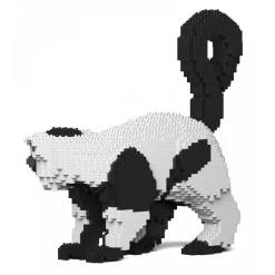 Jekca Games-- Black and White Lemur 01S - Lego - Sculpture - Construction - 4D - Brick Animals - Toys - Avvenice