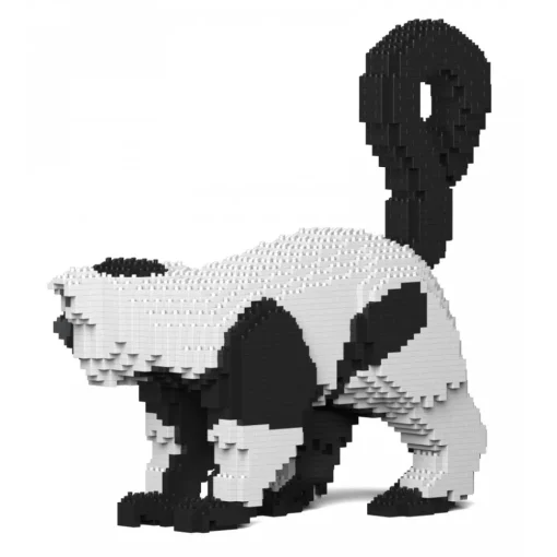 Jekca Games-- Black and White Lemur 01S - Lego - Sculpture - Construction - 4D - Brick Animals - Toys - Avvenice
