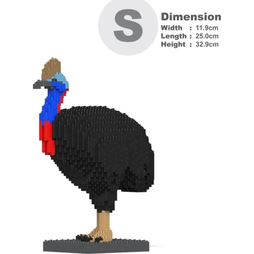 Jekca Games-- Cassowary 01 - Lego - Sculpture - Construction - 4D - Brick Animals - Toys - Avvenice