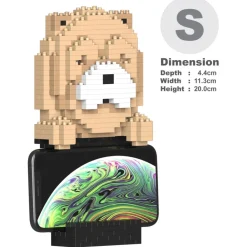 Jekca Games-- Chow Chow Phone Stand 01S - Lego - Sculpture - Construction - 4D - Brick Animals - Toys - Avvenice