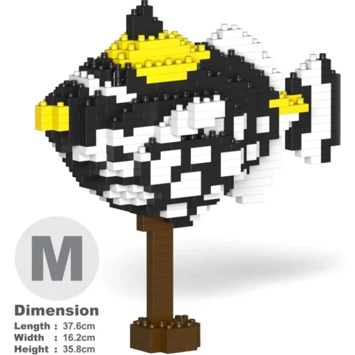 Jekca Games-- Clown Triggerfish 01 - Big - Lego - Sculpture - Construction - 4D - Brick Animals - Toys - Avvenice