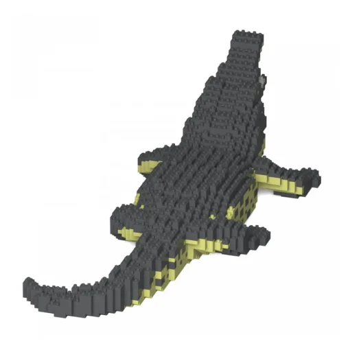 Jekca Games-- Crocodile 01S - Lego - Sculpture - Construction - 4D - Brick Animals - Toys - Avvenice