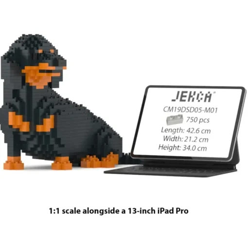 Jekca Games-- Dachshund 05-M01 - Big - Lego - Sculpture - Construction - 4D - Brick Animals - Toys - Avvenice