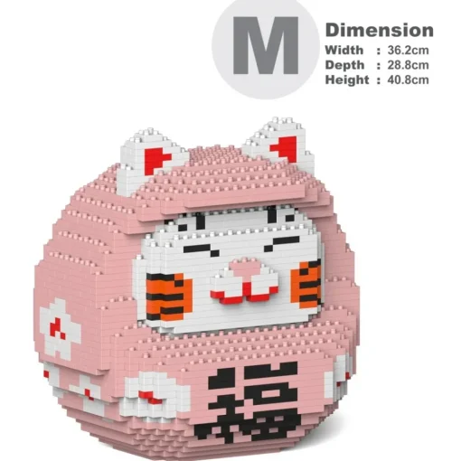 Jekca Games-- Daruma Maneki Neko 01-M01 - Big - Lego - Sculpture - Construction - 4D - Brick Animals - Toys - Avvenice